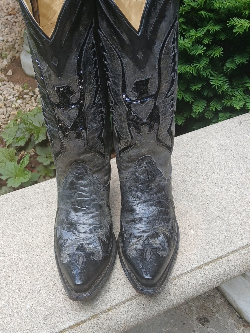 Corral Women's Eagle Sequin Inlay Snip Toe Cowgirl Boots model R1003, Sz 9.5 - Picture 4 of 12
